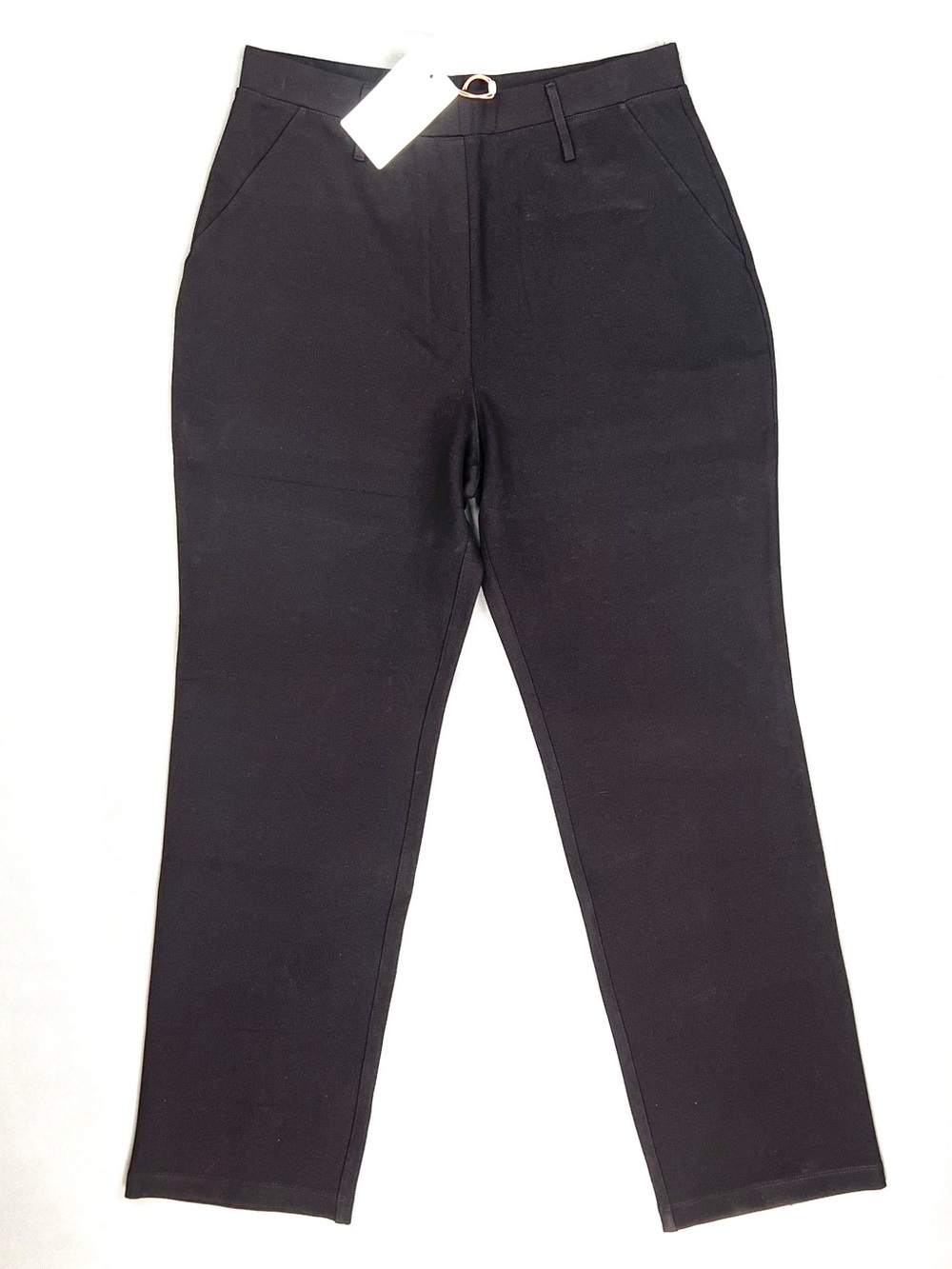 Quince NWT Women's Size M Medium Ultra-Stretch Ponte Straight Leg Pants Black
